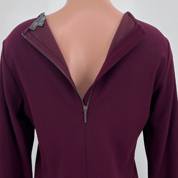 Vince Shiraz Wine Stretch Crepe Knit Sheath Dress Size Large - Picture 8 of 11